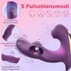 Klitoris g-spot vibrator tyst stark med 10 vibrationslägen 5 pulsation 3-1