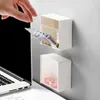 Nieuwe Wandmontage Opbergdoos Punch-gratis Stofdicht Opslag Houder Voor Wattenstaafje Sieraden Multifunctionele Waterdichte Badkamer Organizer