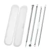 4 PC / SET Blackhead Comedone Akne Tahıl Kususu Vakum Extractor Siyah Keader