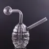 2 pçs Novos cachimbos de água criativos em forma de granada Cachimbos de vidro queimador de óleo Bongs Heady Mini Bongs Dab Rigs Pequeno Bubbler Beaker Reciclar plataforma de óleo com tubo de queimador de óleo destacável