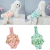 Roupas para cães Pet Banana Print Shorts Femininos Fraldas Sanitárias Calças Fisiológicas Menina Cães Roupas íntimas Laváveis Suprimentos