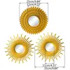 Wall Stickers Gold Mirrors for Decor Set of 3 Hanging Ornament Art Crafts Supplies Home Bedroom Bathroom Small Round Drop 230615
