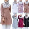 Abbigliamento etnico Top musulmano Abiti a maniche lunghe da donna Abito islamico floreale Abaya Servizio di culto in poliestere Costumi Ramadan Eid Mubarak