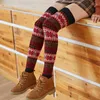 Vrouwen Sokken Vrouwen Beenwarmer Boot Manchet Winter Warm Over De Knie Kousen Dij Hoge Bont Wol Sneeuwvlok voet Sok Cover