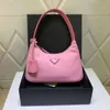 designers de luxe qualité sac à bandoulière nylon tissu rose portable fermeture éclair femmes mode classique