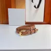 Genuine Leather Belt for Women 1.8cm Fashion Designer Dress Belt WESTERN Calfskin Waist Belts Top Quality Black Brown Gold Hardware with Box