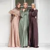 Vêtements ethniques mode musulmane Satin Abaya robe Caftan élégant Caftan de luxe pour les femmes islamiques dubaï Style turc Djellaba Jalabiya