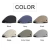 Berets Spring Summer Beret Hat For Men Solid Black Gray Cotton Flat Peaked Herringbone Cap Women Outdoor Sun Ivy Hat Retro Newsboy Cap Z0613