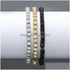 Tennis Gold Diamond Bracelet Jewelry Men Bracelets Necklace Iced Out Hip Hop Bangles Fashion Will And Sandy Drop Delivery Dh61P