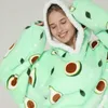 Blanket Avocado Oversized Hoodie Blanket for Adult Child Wearable Blanket for Warm Outdoor Hoody Sweatshirt For Gift R230616