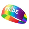 Tiara arco-íris listras coloridas Faixas de suor LGBT Tiara orgulho Elástica Proteção de orelha atlética Envoltórios de cabeça unissex para exercícios de corrida NOVO
