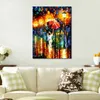 Contemporary Abstract Canvas Art Red Umbrella Handmade Landscape Oil Painting Living Room Wall Decor