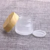 Empty Refillable Containers bottle with Wooden Grain Screw Caps and Inner Lids Round Glass Jars for Cosmetic 5 10 15 30 50 G Mbfmb