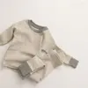 Kleding Sets Ins Born Klimkleding 2023 Baby Meisjes 2 Stuks Herfst En Lente Katoen Lange Mouw Tops Broek Voor Jongens 0-24M Zuigelingen