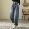 Pantalones vaqueros para mujer, moda de primavera, Retro, holgados, estilo coreano, cintura elástica, Color sólido, simples, versátiles, informales, pantalones de mezclilla, pantalón diario