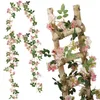 Fleurs décoratives 2pcs fleurs de cerisier artificielles vignes de fleurs suspendues guirlande de soie pour la fête de mariage jardin décor à la maison style japonais