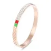 Pulseira pulseira de aço inoxidável esmaltado verde vermelho luxuoso joias para presente feminino