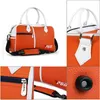 Sacche da golf Borsa da 1pc Abbigliamento Uomo Donna Scarpe Confezione Scatola a forma di grande capacità Doppio ponte 5 colori Rosso Blu Arancione Bianco Per golfista 230616