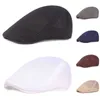 Berets Summer Men kobiety swobodny beret kapelusz nowa moda solidny kolor płaski czapka newsboy w stylu gatsby hat regulowany oddychanie czapki z0613