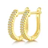 Backs Earrings 0.28ct D Color Moissanite Clip Women 925 Sterling Silver Real Diamond Huggie 18k Gold Plated Gift