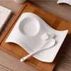 Cups Saucers 70-220Ml Ceramic Coffee Cup Set Creative Wave Milk Mug And Saucer European Couple Tea Water