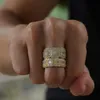Кольцо для солистона Кольцо Bling King 8 мм10 мм багюткц кольцо с полным кольцом, кубическая циркония, мужские женщины, женские хип -хоп кольца модные украшения 230615