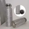 Vattenflaskor Diamond Thermos Bottle Isolated Vacuum Cup Rostfritt stål Kolv Vattenflaska Drickkokare för män Kvinnor 230616