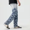 Herren-Jeans, Hi-Street-Hip-Hop-Hose für Herren, verwaschenes Blau, Streetwear, Vintage-Denim-Hose, gerade Passform, Y2K-Hose