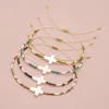 Link Bracelets Go2boho Shell Cross Accessories Vintage Seed Bead Bracelet For Women Tiny Minimalist Boho Summer Jewelry