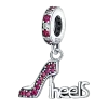 Per pandora charms in argento sterling perline bracciale pave cuore scintillante per donne charme ciondoli fai da te