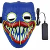 Party Masks Sausage Mouth Monster Plastic Mask Halloween LED Mask Shining in the Dark Funny Mask Cosplay Costume Supplies 230615