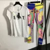 426 2023 Milan Style Spring Summer Märke Samma stil Två stycken Set Long Pants Crew Neck Empire Kort ärmklänning