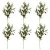 Fleurs décoratives Branche d'olivier artificielle Branches domestiques Verdure Tiges Faux Arbre Vases Accessoire