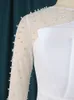Kadın Tulumları Yük atanlar Kadınlar Zarif Tulum Beyaz Boncuklu Uzun Kollu Tunikler Düz Geniş Bacak 1 Parça Kıyafet Tarihi Gece Gecesi Akşam 230616
