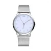 Wristwatches Women Silica Gel Mesh Belt Watch Watch Geneva Simple Wristwatch Stainless Steel Silver Ladies Montre Femme