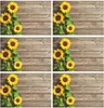 Tapis de table tournesols planche de bois fleurs napperons accessoires de cuisine été lin Place pour salle à manger décor lavable