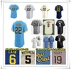 Baseball Jersey Christian Yelich Robin Yount Brian Anderson Willy Adames Rowdy Tellez Joey Wiemer William Contreras Owen Miller Brice Turang BREWERS Corbin Burnes