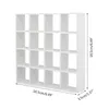 Bathroom Shelves 1 12 Dollhouse Miniature Wooden Storage Rack White 16 Grid Doll House Decor Wall Bookshelf Display 230615