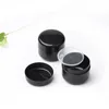 empty cosmetic containers 50g black PET plastic cosmetic jars with clear inner PP cover for hand/face cream mask Hlldq