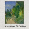 Arte impressionista em tela de paisagem Curvatura na estrada através da floresta Paul Cezanne Pintura Arte feita à mão para o saguão do hotel