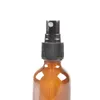 エッセンシャルオイル用にデザインされた黒いファインミストポンプスプレーを添えたアンバーガラスボトルボトル香水クリーニング製品アロマセラピーボトルFEKC