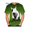 Męskie koszule 2023 Modne kobiety/męskie nadruk 3D Bull-Terrier Casual T-Shirt Short Rleeves Rozmiar XS-5xl
