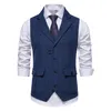 Herenkostuums Herenpak Vest V-hals Silm Fit Effen Formele Taille Jas Lichtgewicht Voor Bruiloft Prom Business Plank Beha Tops Mannen