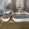 Sneakers in cotone con motivo a quadri vintage firmate Scritte stampate in tela di vitello scozzese Scarpe casual Uomo Donna Sneaker a quadri Taglia 35-45