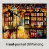 High Quality Canvas Art Pensive Amsterdam Handcrafted Oil Paintings Urban Streets Modern Wall Decor