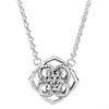 Chains 925 Sterling Silver Rose Flower Petals Key & Collier Necklace Fit Europe Bead Charm Diy Jewelry