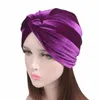 Abbigliamento etnico 2023 Donne Stretch Velvet Hijab Bonnet Musulmano Twist Head Sciarpa Cappello Turbante Femme Musulman Solid Under Ladies African Wrap