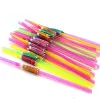 240*5mm Handicraft Drinking Straw Kid Birthday Party Wedding Fluorescence Umbrella Decor Straws Bar Disposable Drink Tools Easy Carry ECO-friendly