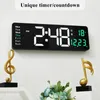 Dekorativa objekt figurer Stora digital väggklocka Temp Datum Vecka Remote Control Power Off Memory Table Wallmontered Dual Alarm LED -klockor 230615