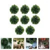 Decoratieve Bloemen 8 Stuks Platina Jubileum Decoraties Gras Ballen Faux Buxus Topiary Bowl Filler Groen